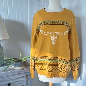 Golden Bull Design Crew Neck Sweater